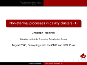Non-thermal processes in galaxy clusters (1)
