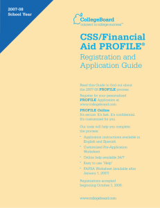 CSS/Financial Aid PROFILE®