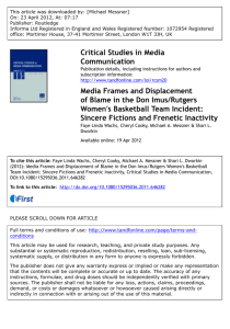 Media Frames and Displacement of Blame in the