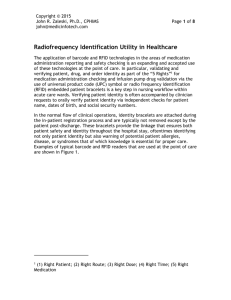 Radiofrequency Identification Utility in Healthcare