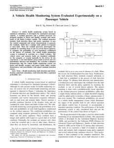 A Vehicle Health Monitoring System Evaluated Experimentally on a