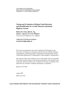 Testing and Evaluation of Robust Fault Detection and Identification