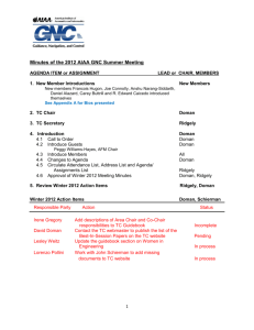 Minutes of the 2012 AIAA GNC Summer Meeting