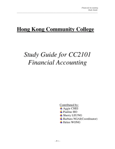 Study Guide for CC2101 Financial Accounting