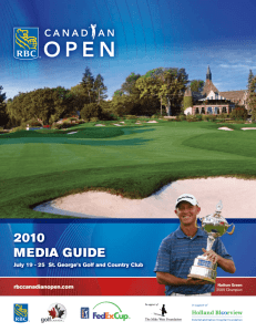 2010 Media guide - RBC Canadian Open
