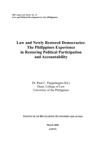 Law and Newly Restored Democracies
