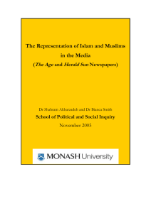 The Representation of Islam and Muslims in the Media