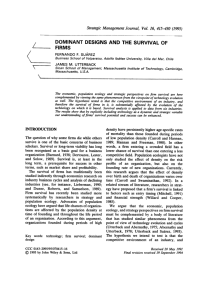 DOMINANT DESIGNS AND THE SUR'flV AL OF FIRMS