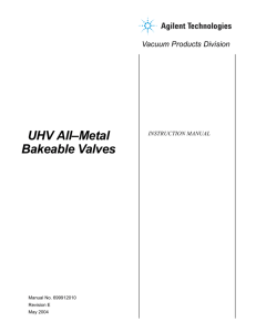 UHV All–Metal Bakeable Valves