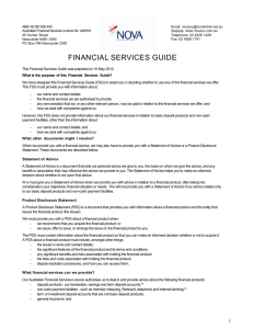 financial services guide - Nova Credit Union Limited