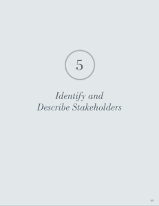 Identify and Describe Stakeholders