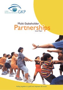 Multi Stakeholder Partnerships Issue Paper