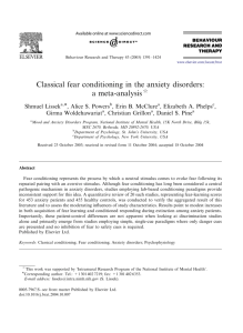 Classical fear conditioning in the anxiety disorders