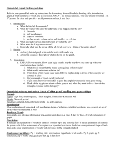 Osmosis lab report Outline guidelines Refer to your general lab write