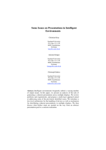 Some Issues on Presentations in Intelligent Environments