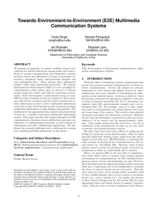 (E2E) Multimedia Communication Systems