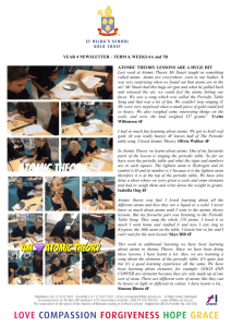 YEAR 4 NEWSLETTER – TERM 4, WEEKS 6A and 7B ATOMIC