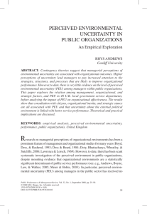 pErcEIVED ENVIrONmENtAl UNcErtAINty IN pUblIc OrgANIzAtIONS