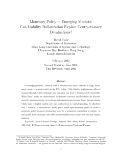 Monetary Policy in Emerging Markets: Can Liability Dollarization