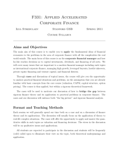 F331: Applied Accelerated Corporate Finance