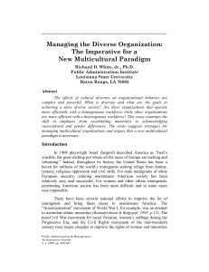 Managing the Diverse Organization: The Imperative for a New