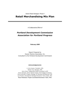 Retail Merchandising Mix Plan - Portland Development Commission