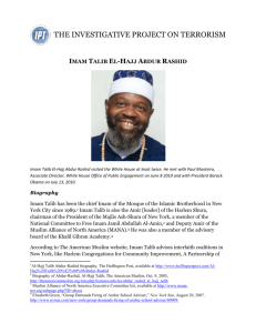 Imam Talib El-Hajj Abdur Rashid - The Investigative Project on