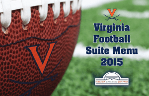 Virginia Football Suite Menu 2015
