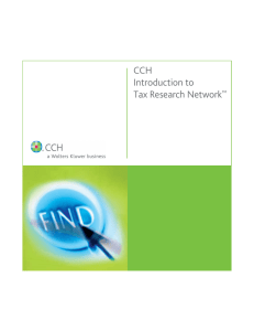 CCH Introduction to Tax Research Network™