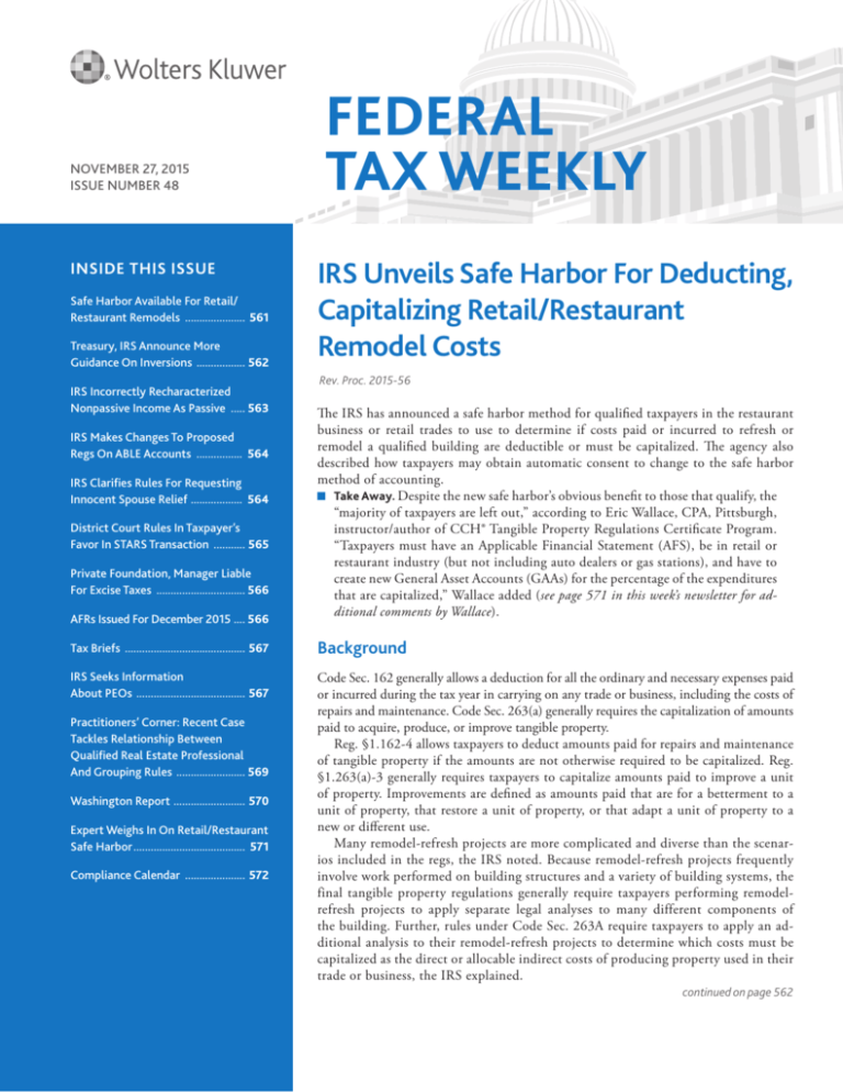 federal tax weekly Arnstein & Lehr LLP