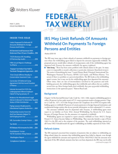 FEDERAL TAX WEEKLY - Untracht Early & Associates