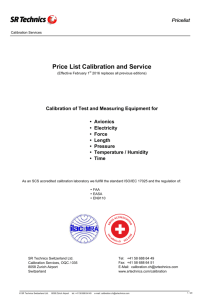 Price List Calibration and Service