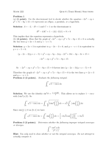 Math 222 Quiz 6 (Take Home) Solutions Problem 1 (a) (1 point). Use