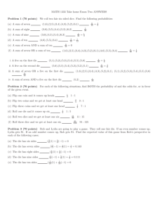 MATH 1333 Take home Exam Two ANSWERS Problem 1 (70 points
