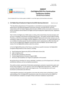 NMDOT Civil Rights/EEO Pre-Construction Conference Outline