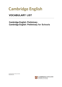 vocabulary list - Cambridge English