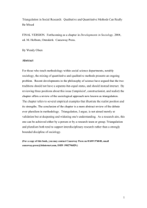 Triangulation in Social Research: Qualitative and Quantitative