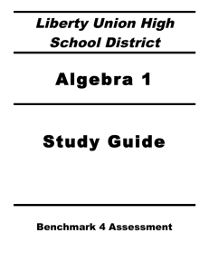 Algebra 1 Study Guide