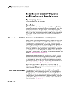 Social Security Disability Insurance and Supplemental Security