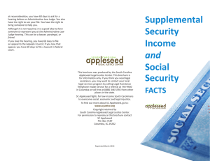 Supplemental Security Income and Social Security Facts