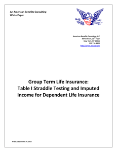 Table I Straddle Testing and - American Benefits Consulting