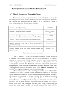 1 Some preliminaries: What is Semantics?