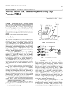 Photonic Internet Lab.: Breakthrough for Leading Edge