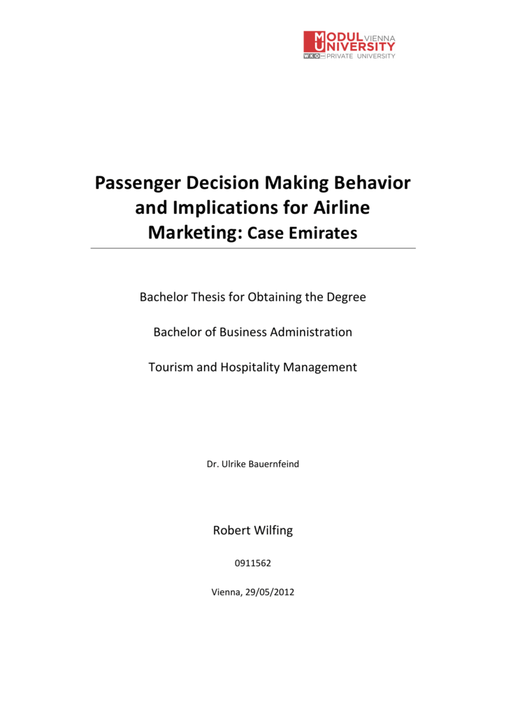 Thesis on airline marketing