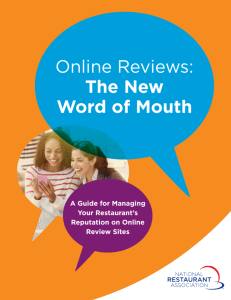 Online Reviews: The New Word of Mouth