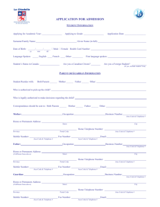 La Citadelle Application Instruction Form
