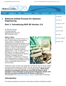 Rational Unified Process for Systems Engineering