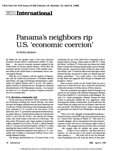 Panama's Neighbors Rip U.S. 'Economic Coercion'