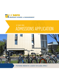 ADMISSIONS APPLICATION - UC Davis Graduate School of