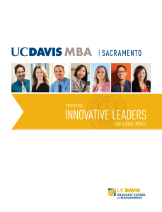 Sacramento MBA Brochure - UC Davis Graduate School of